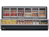 Vertical Glass Door Combi Freezer with Sliding Plexiglas 