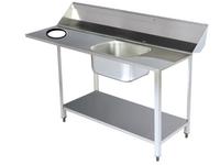 WORK TABLE INOX WITH SINK /SCRAPPING HOLE