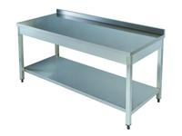 WORK TABLE WITH BOTTOM SHELF WITH REAR UPSTAND 