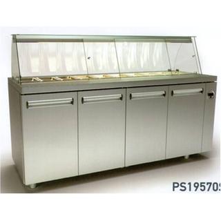 PROFESSIONAL REFRIGERATORS SALAD WITH 4 DOORS AND 1 SERIES BASIN 1/4 PANEL RIGHT - 195Χ70Χ126 cm