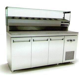 PIZZA REFRIGERATOR WITH GRANITE AND MECHANICAL RIGHT, RECOVERED STORAGE WITH DOORS  - 135Χ75Χ140 cm