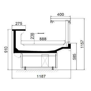 Showcase with Integrated Refrigeration Machine SARD (0 / + 5 ° C)  1350/112   Dimension L: 1350 mm