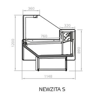 Βιτρίνα με Ενσωματωμένο Ψυκτικό Μηχάνημα NEWZITA S 1250 και Αποθηκευτικό Χώρο