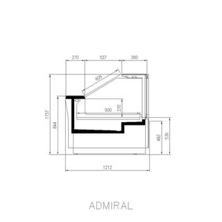 Βιτρίνα ADMIRAL 3M1 (-1°C / +5°C) χωρίς αποθήκη χωρίς ψυκτικό μηχάνημα Διάσταση, L: 937mm