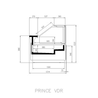 ΒΙΤΡΙΝΑ PRINCE VDR SC 3 M1 (-1°C / +5°C) - Κρέατος με ψυχόμενη αποθήκη χωρίς ψυκτικό μηχάνημα