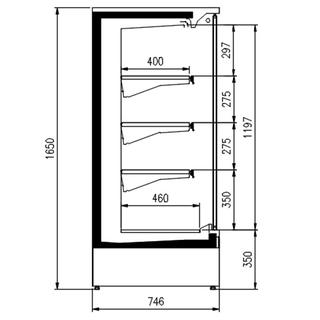 Self Service Βιτρίνα GENOVA BASSO DOORS H165 3M1 ( -1°C / +5°C ) με ψυκτικό μηχάνημα