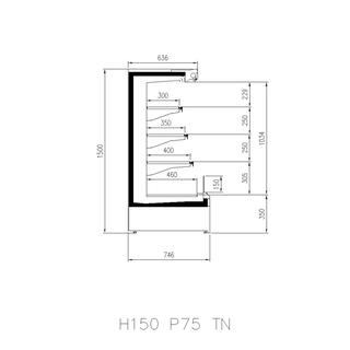 Multidecks Cabinet GENOVA OVERVIEW H 150 OPEN