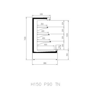 Multidecks Cabinet GENOVA OVERVIEW H 150 OPEN