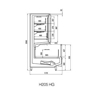 Self Service Βιτρίνα MILANO OVERVIEW HG H205 χωρίς ψυκτικό μηχάνημα