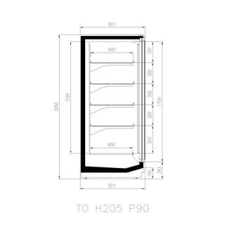 Self-Service Βιτρίνα TORINO OVERVIEW H205 με πόρτες με διπλό κρύσταλλο χωρίς ψυκτικό μηχάνημα