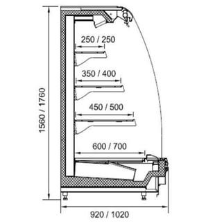 Remote Semi Vertical Multideck Cabinet MISTRAL 920 L 1560mm